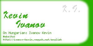 kevin ivanov business card